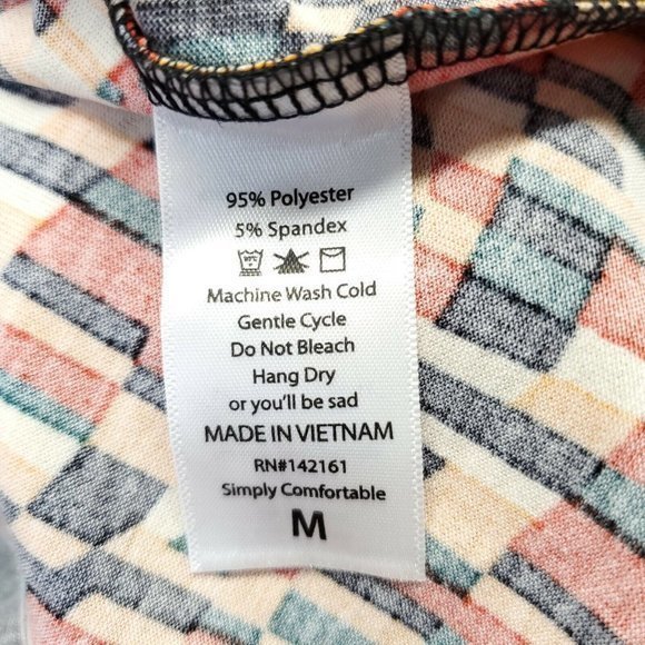 LuLaRoe Randy Baseball Shirt T-Shirt Gray Orange Green M Medium - Picture 11 of 11